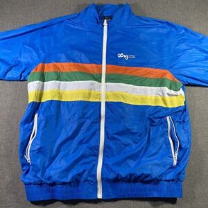 LRG Jacket Mens‎ 2XL Windbreaker Full Zip Rainbow Stripe 20th Anniversary Nylon